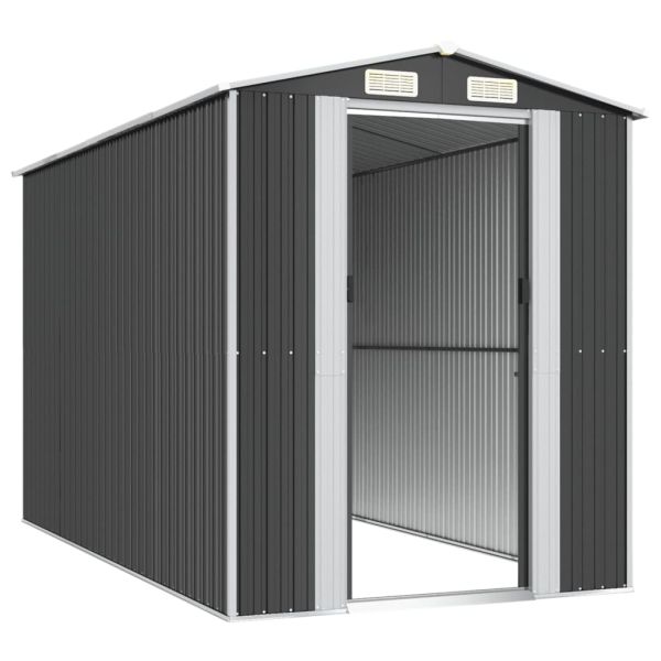 Градинска барака антрацит 192x357x223 см поцинкована стомана