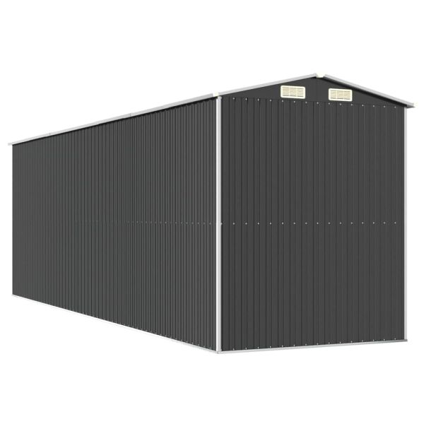 Градинска барака антрацит 192x606x223 см поцинкована стомана