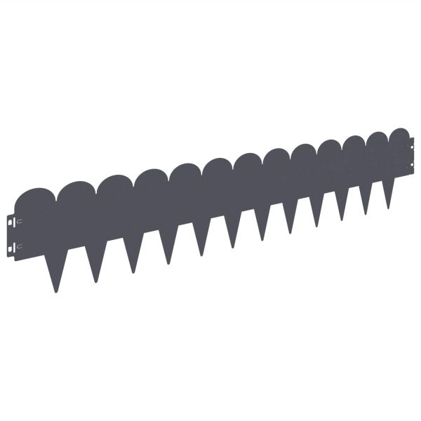 Ограда за трева 10 pcs 103 x 20 см Стомана Антрацит