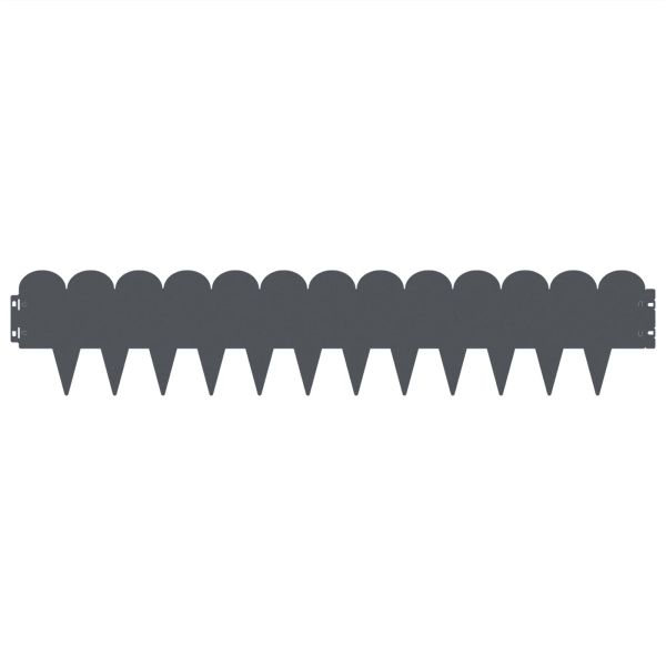 Ограда за трева 30 pcs 103 x 20 см Стомана Антрацит
