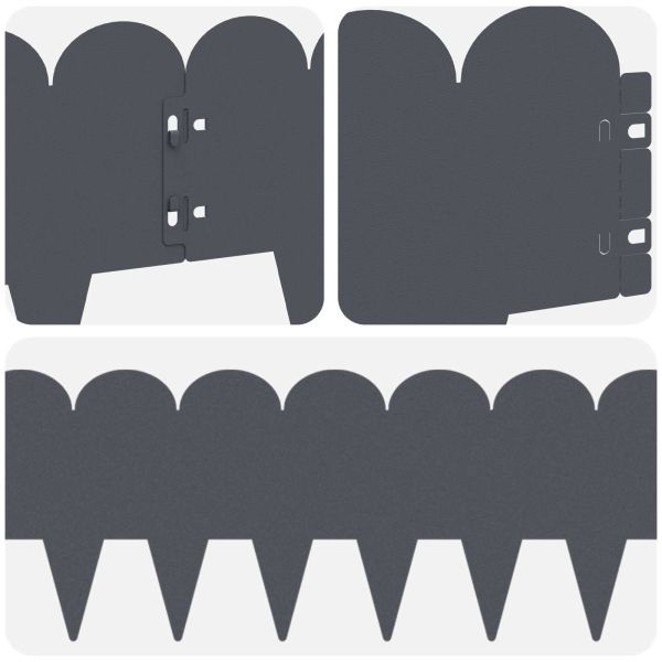 Ограда за трева 30 pcs 103 x 20 см Стомана Антрацит
