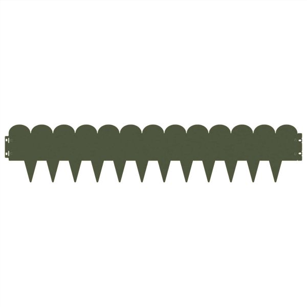Ограда за трева 20 pcs 103 x 20 см Стомана Маслиненозелено