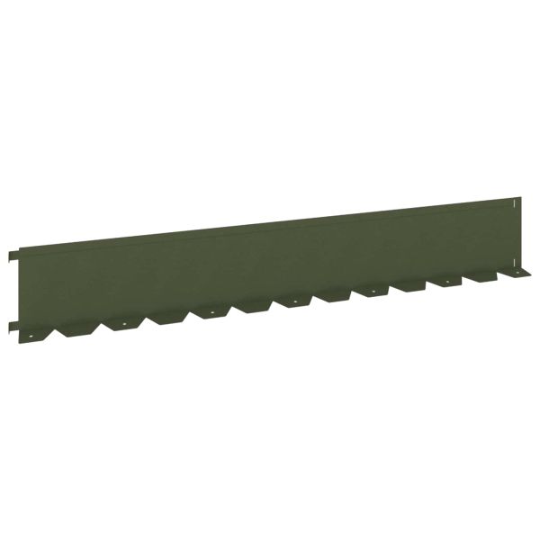 Ограда за трева 10 pcs 102 x 15 x 4 см Стомана Маслиненозелено