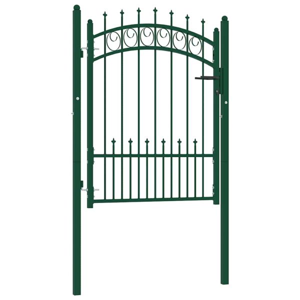 Оградна порта EMMEN с шипове, стомана, 104x109,5 см, зелена