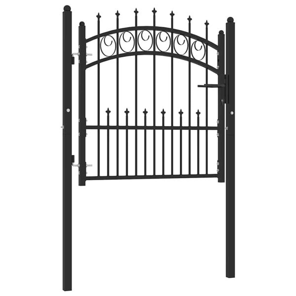 Оградна порта EMMEN с шипове, стомана, 104x87 см, черна