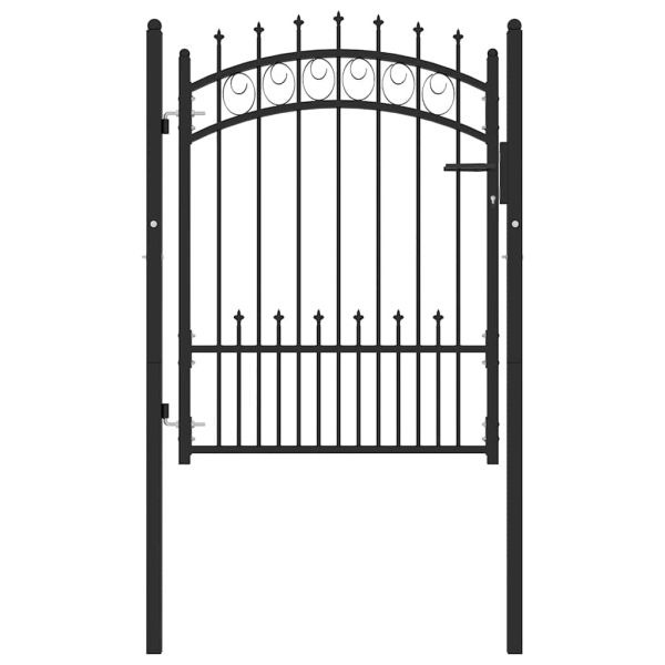 Оградна порта EMMEN с шипове, стомана, 104x109,5 см, черна