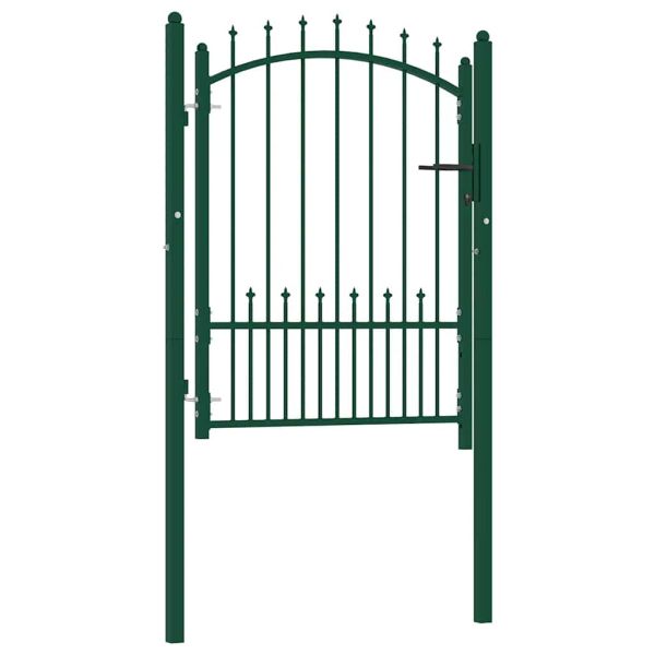 Оградна порта EMMEN с шипове, стомана, 104x109,5 см, зелена