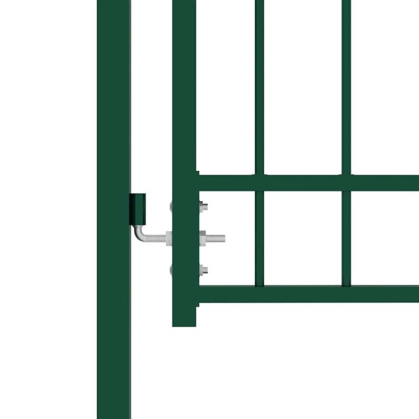 Оградна порта EMMEN с шипове, стомана, 104x109,5 см, зелена
