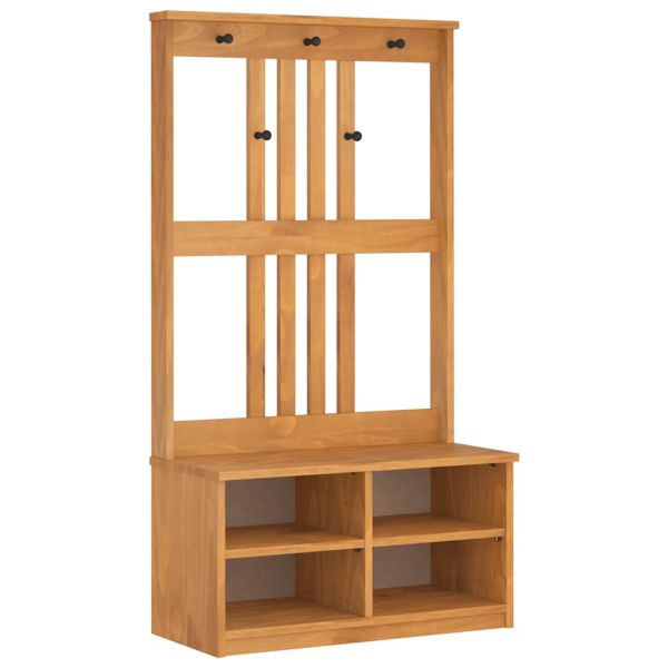 vidaXLL Дърво за антре SANDNES 87x40x159,5 cm масивна дървесина бор