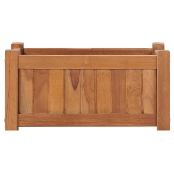 Повдигната леха, 50x25x25 см, тиково дърво масив