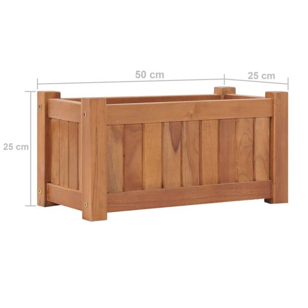 Повдигната леха, 50x25x25 см, тиково дърво масив