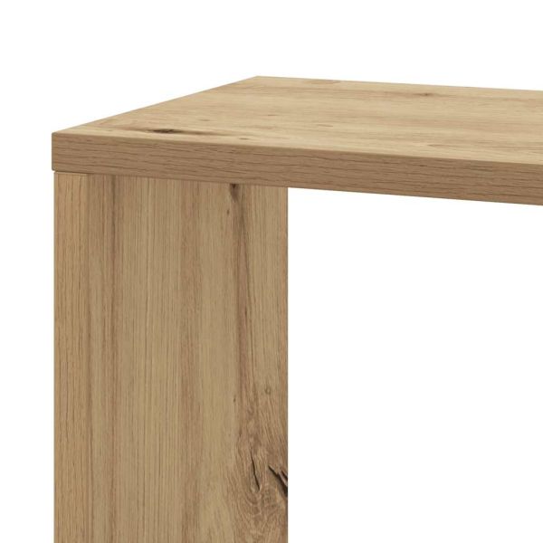 Стенен ъглов рафт дъб артизан 45x45x147 см инженерно дърво