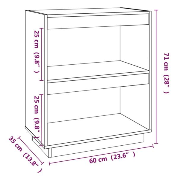 Библиотека, 60x35x71 см, борово дърво масив