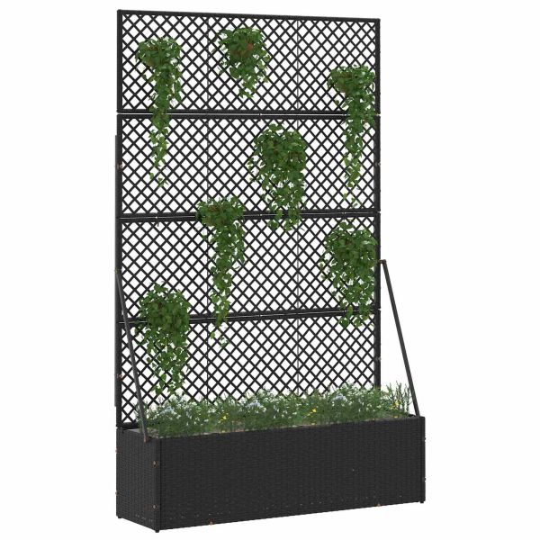 Садово решетъчно саксийно Черен 105 x 30 x 170 см Метал