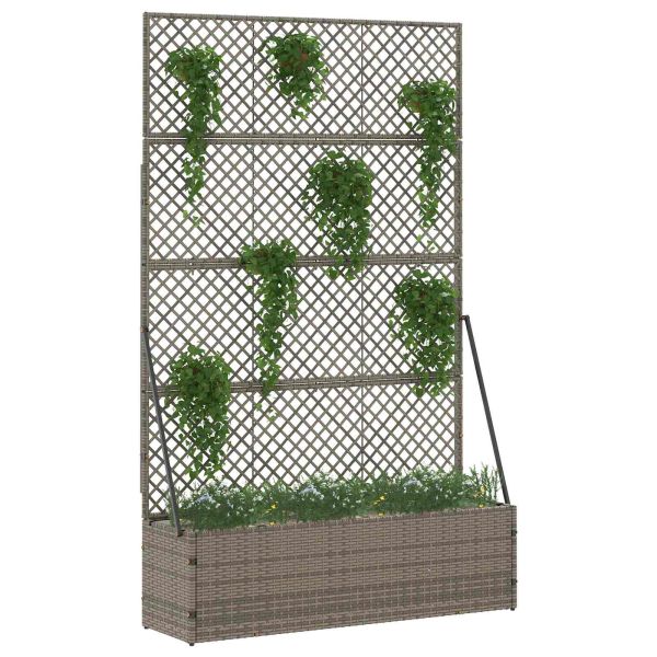 Садово решетъчно саксийно Сив 105 x 30 x 170 см Метал