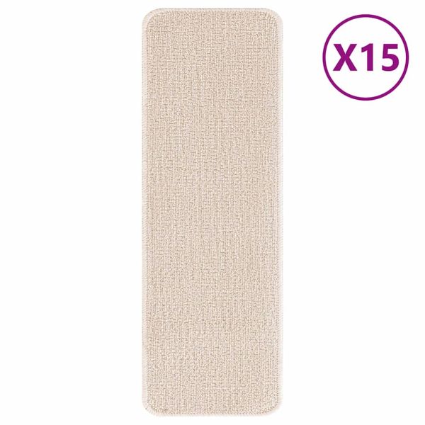 Килимчета против подхлъзване за стълби 15 бр. 60 x 25 cm Крем