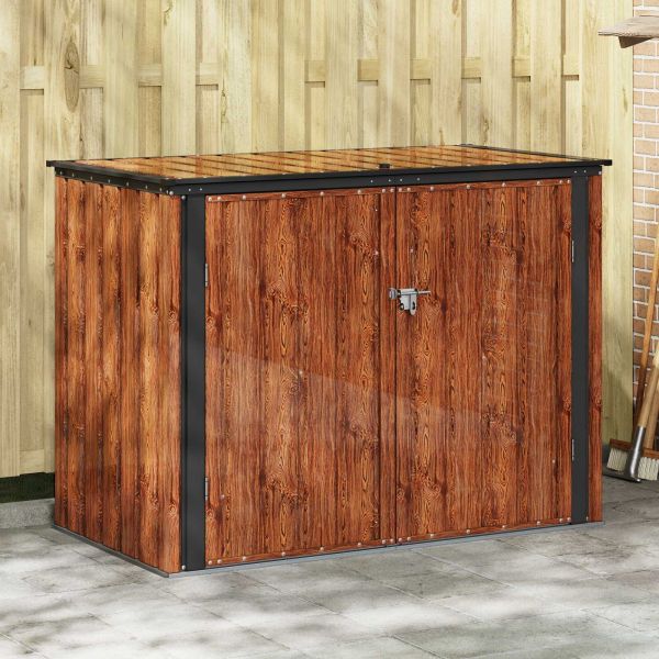 Кутия за съхранение в градината Кафяво 151,5 x 82 x 110,5 см
