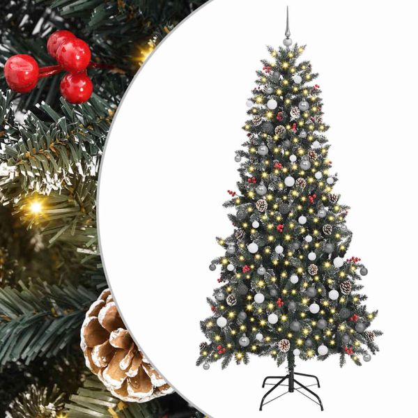 С изкуствено коледно дърво с 300 LED светодиода Зелен 240 cm