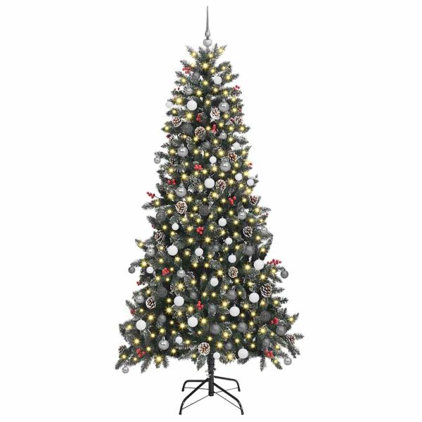 С изкуствено коледно дърво с 300 LED светодиода Зелен 240 cm