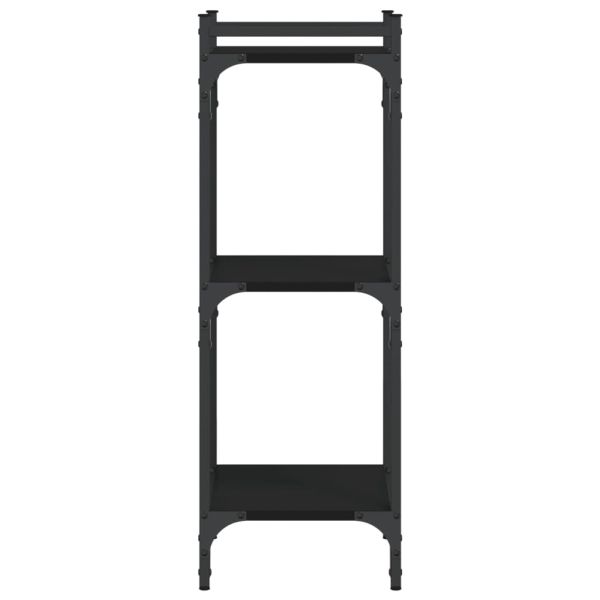 Библиотека 3 рафта черна 40x30x86 см инженерно дърво