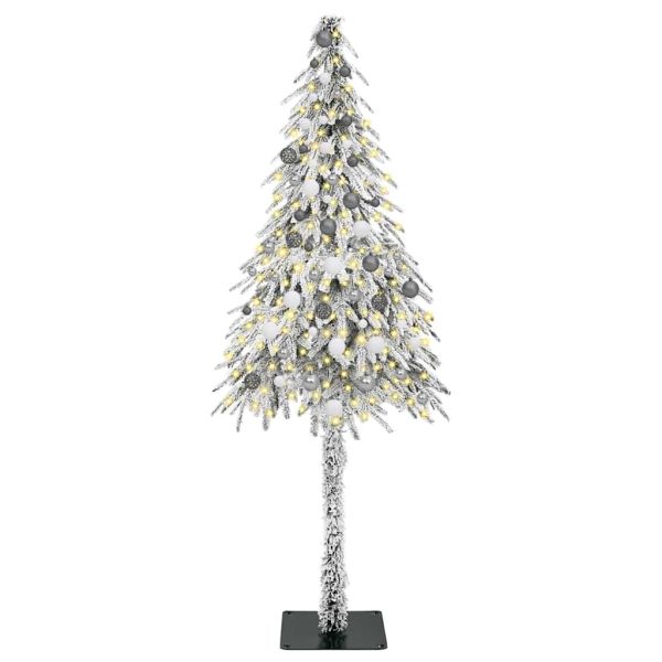 Коледно дърво с 300 LED светодиода Бяло 210 cm ПЕ и стомана
