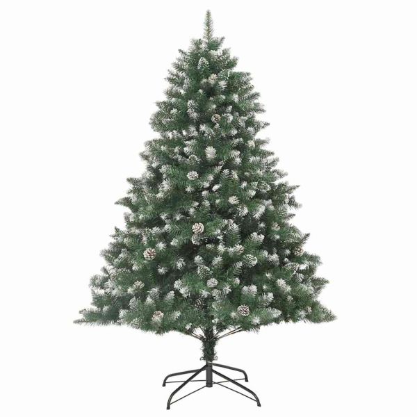 С изкуствено коледно дърво с 300 LED светодиода Зелен 210 cm