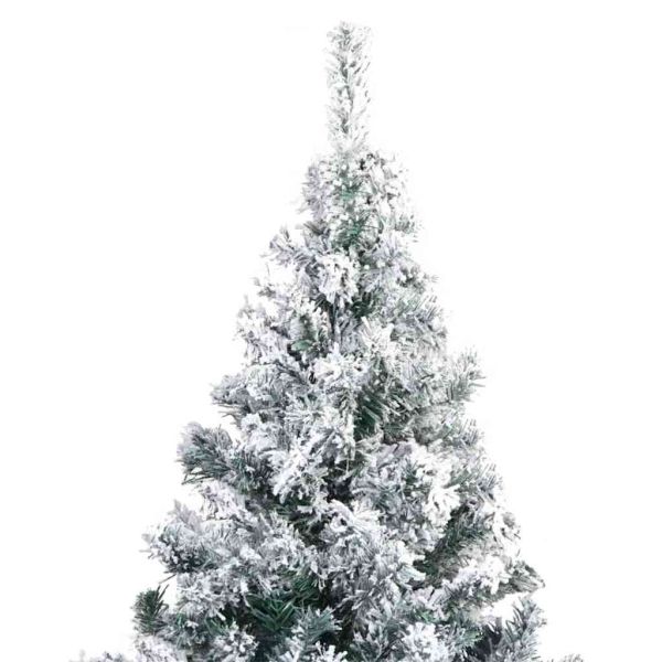 С изкуствено коледно дърво с 300 LED светодиода Бяло 180 cm