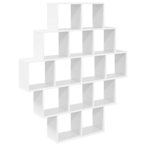 Стенен рафт Бяло 120 x 20 x 136 см Инженерна дървесина