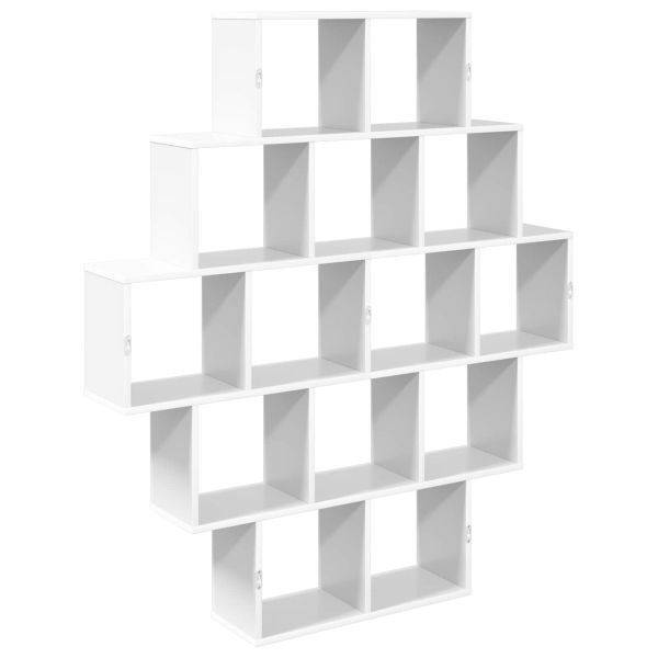 Стенен рафт Бяло 120 x 20 x 136 см Инженерна дървесина