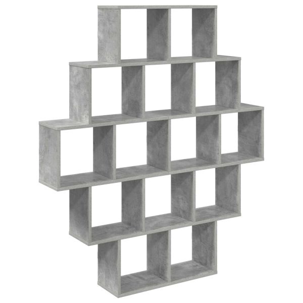 Стенен рафт Бетонно сиво 120 x 20 x 136 см Инженерна дървесина