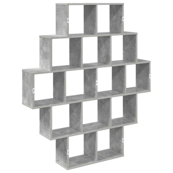Стенен рафт Бетонно сиво 120 x 20 x 136 см Инженерна дървесина
