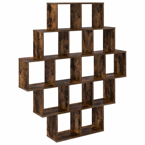 Стенен рафт Опушен дъб 120 x 20 x 136 см Инженерна дървесина