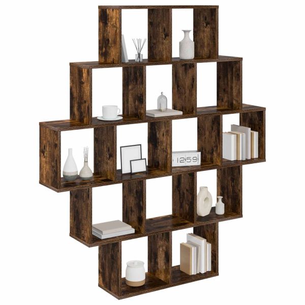Стенен рафт Опушен дъб 120 x 20 x 136 см Инженерна дървесина