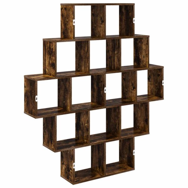 Стенен рафт Опушен дъб 120 x 20 x 136 см Инженерна дървесина
