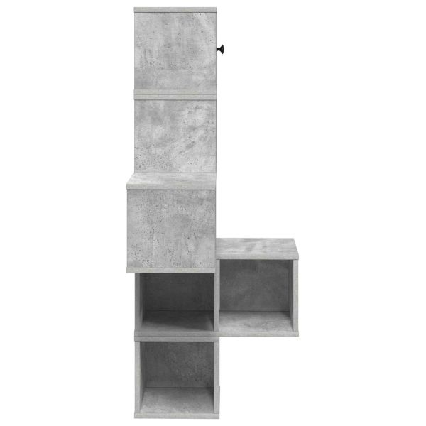 Стенен ъглов рафт Бетонно сиво 48 x 48 x 120 см