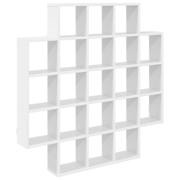 Стенен рафт Бяло 100 x 13 x 100 см Инженерна дървесина
