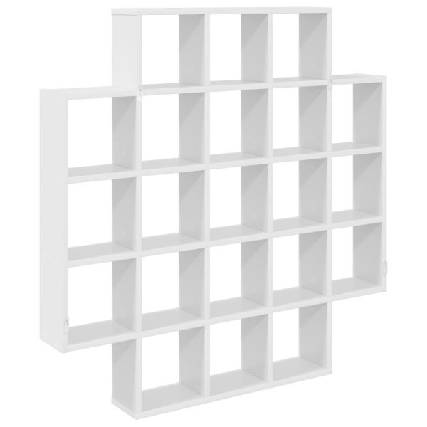 Стенен рафт Бяло 100 x 13 x 100 см Инженерна дървесина
