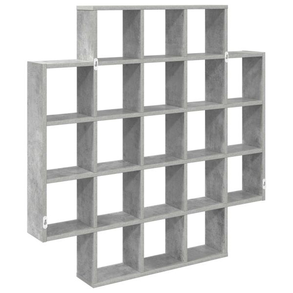 Стенен рафт Бетонно сиво 100 x 13 x 100 см Инженерна дървесина