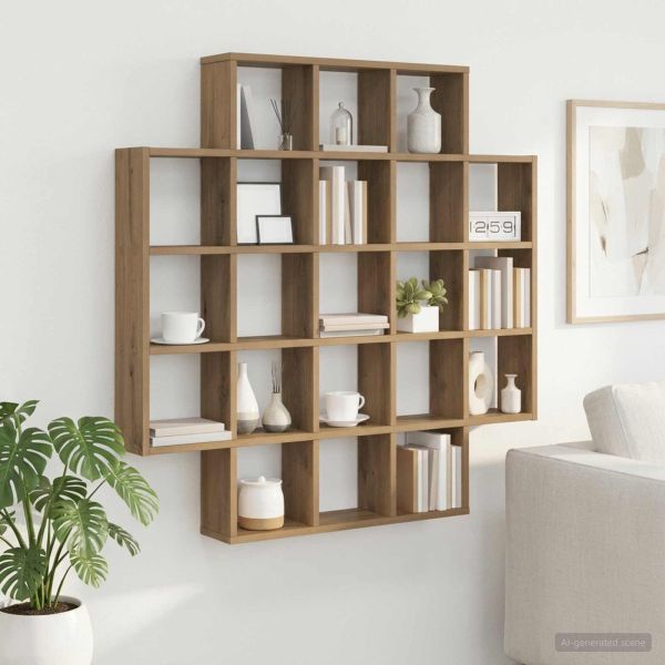 Стенен рафт Дъб артизан 100 x 13 x 100 см Инженерна дървесина