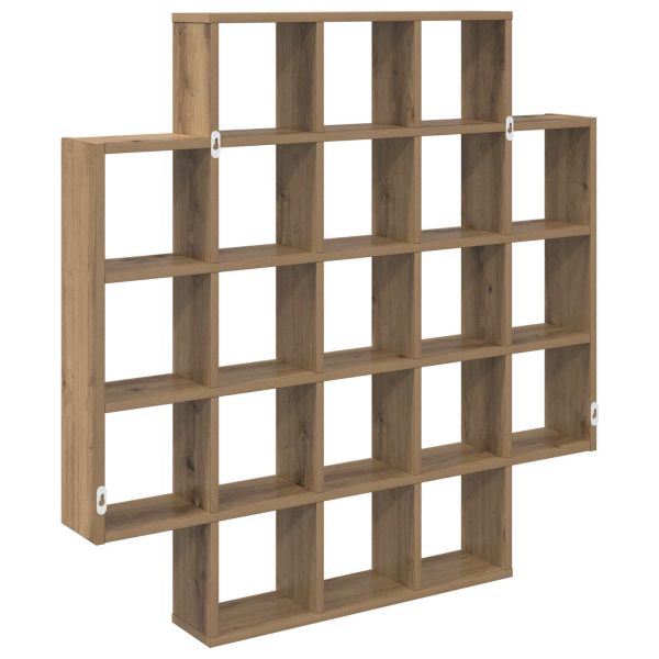 Стенен рафт Дъб артизан 100 x 13 x 100 см Инженерна дървесина