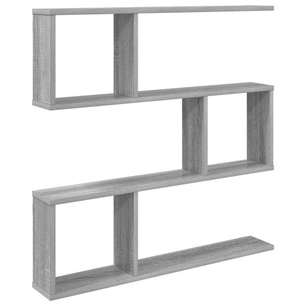 Стенен рафт Сив Сонома 80 х 12 х 79,5 см Инженерна дървесина