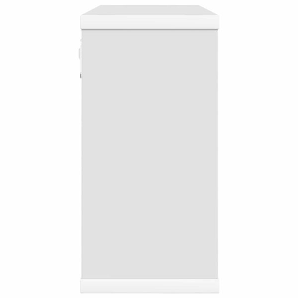 Плаващи рафтове Бяло 80 x 15 x 30 см Инженерна дървесина