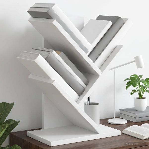 Дървена библиотека 3-тирe 30 x 18 x 40 см Инженерна дървесина