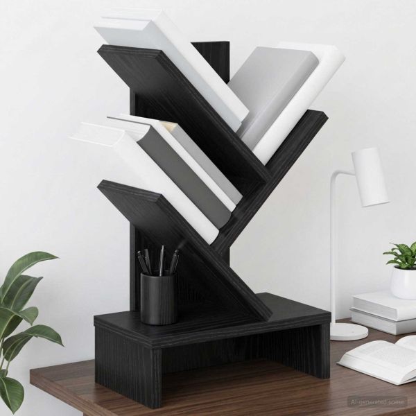 Дървена библиотека 3-тирe 30 x 18 x 48 см Инженерна дървесина