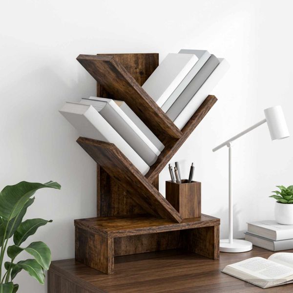 Дървена библиотека 3-тирe 30 x 18 x 48 см Инженерна дървесина