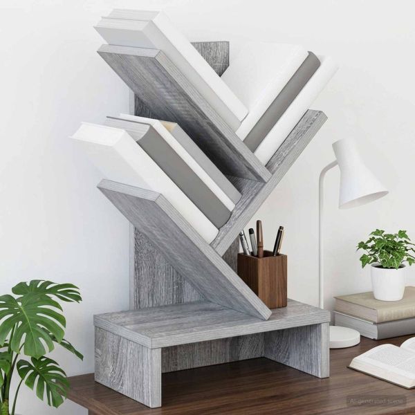 Дървена библиотека 3-тирe 30 x 18 x 48 см Инженерна дървесина