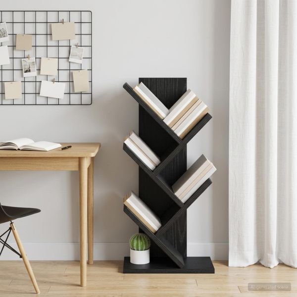 Библиотека за книги с форма на дърво, 4 нива 30 x 18 x 60 см