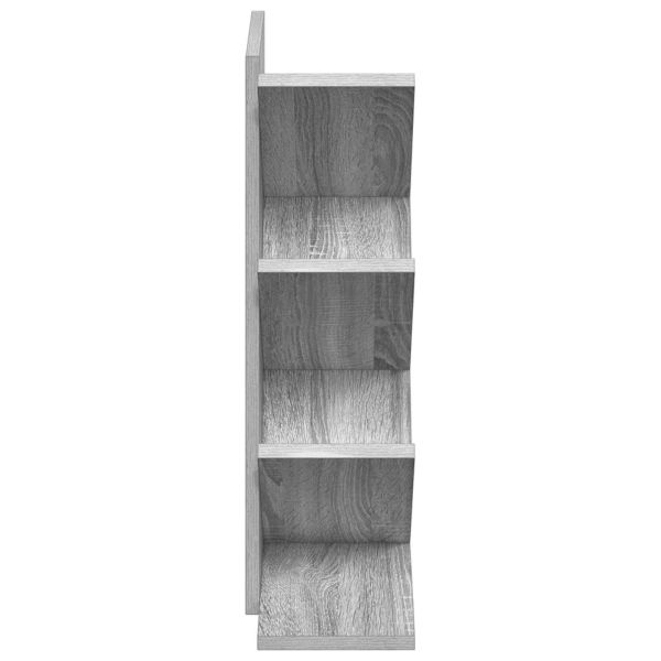 Дървен рафт за книги с 4 нива 30 x 18 x 60 см Сив Сонома