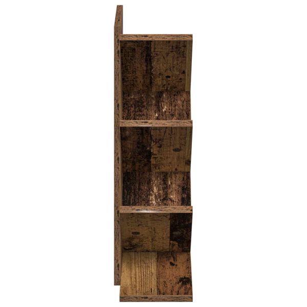 Дървен рафт за книги с 4 нива 30 x 18 x 60 см Старо дърво