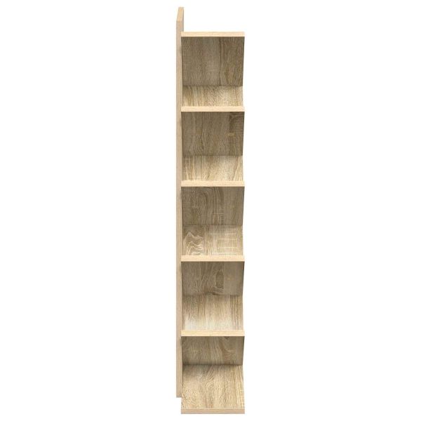 Дървена етажерка за книги с 6 нива 30 x 18 x 100 см Дъб сонома